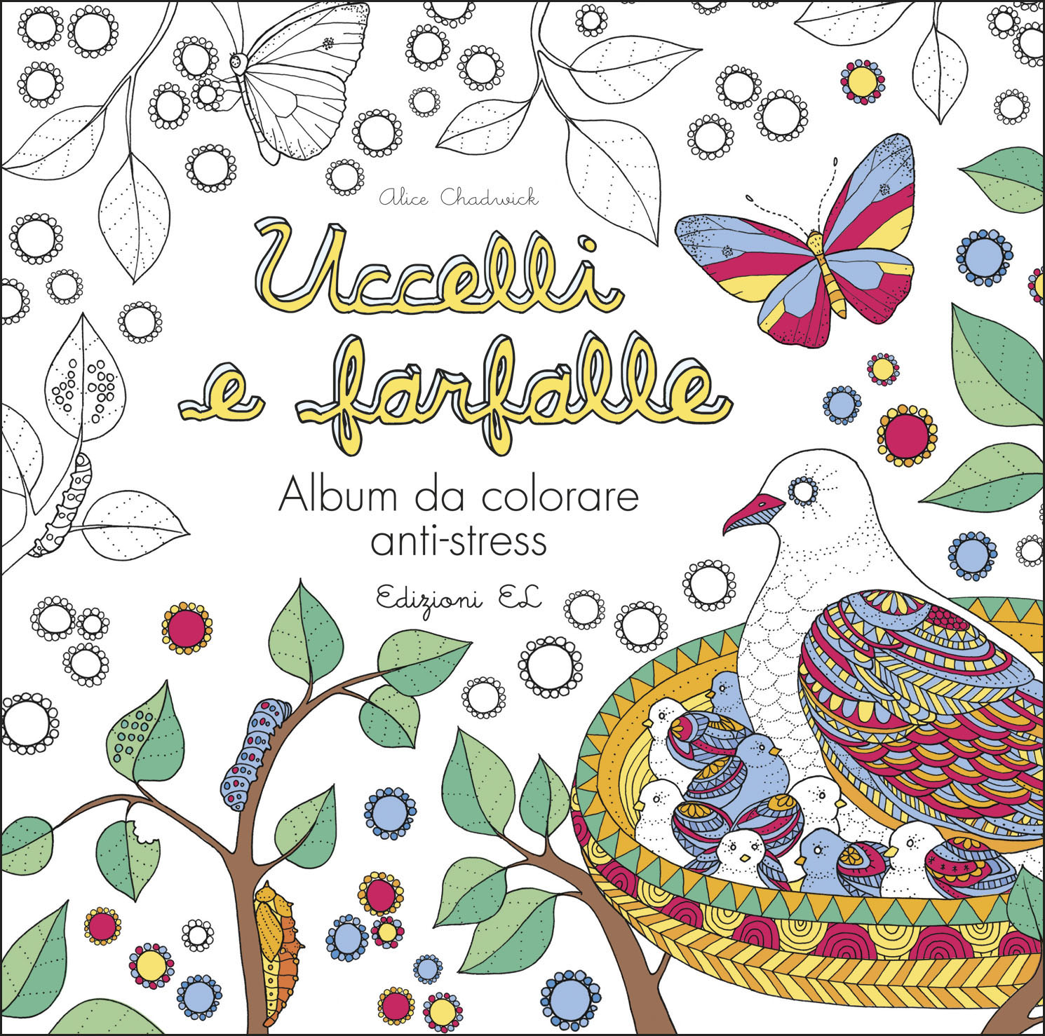 Uccelli e farfalle - Album da colorare anti-stress